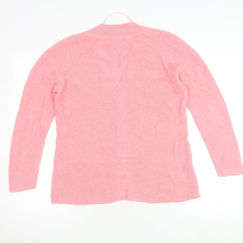 John Lewis Pink Cotton V-Neck Cardigan, Size 8, Women's