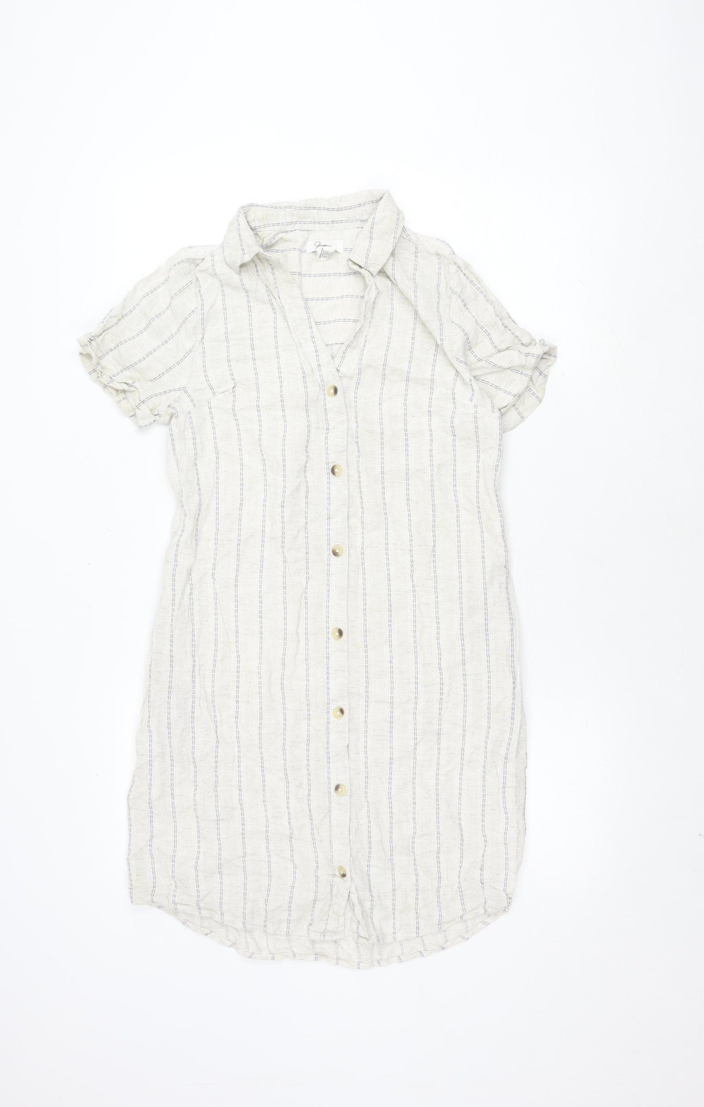 Jopra Women's Ivory Striped Shirt Dress M