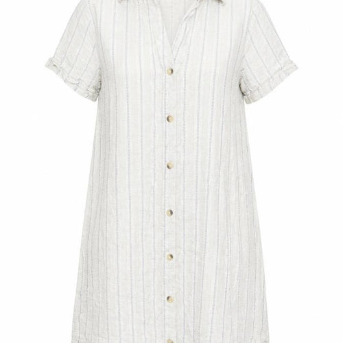Jopra Women's Ivory Striped Shirt Dress M