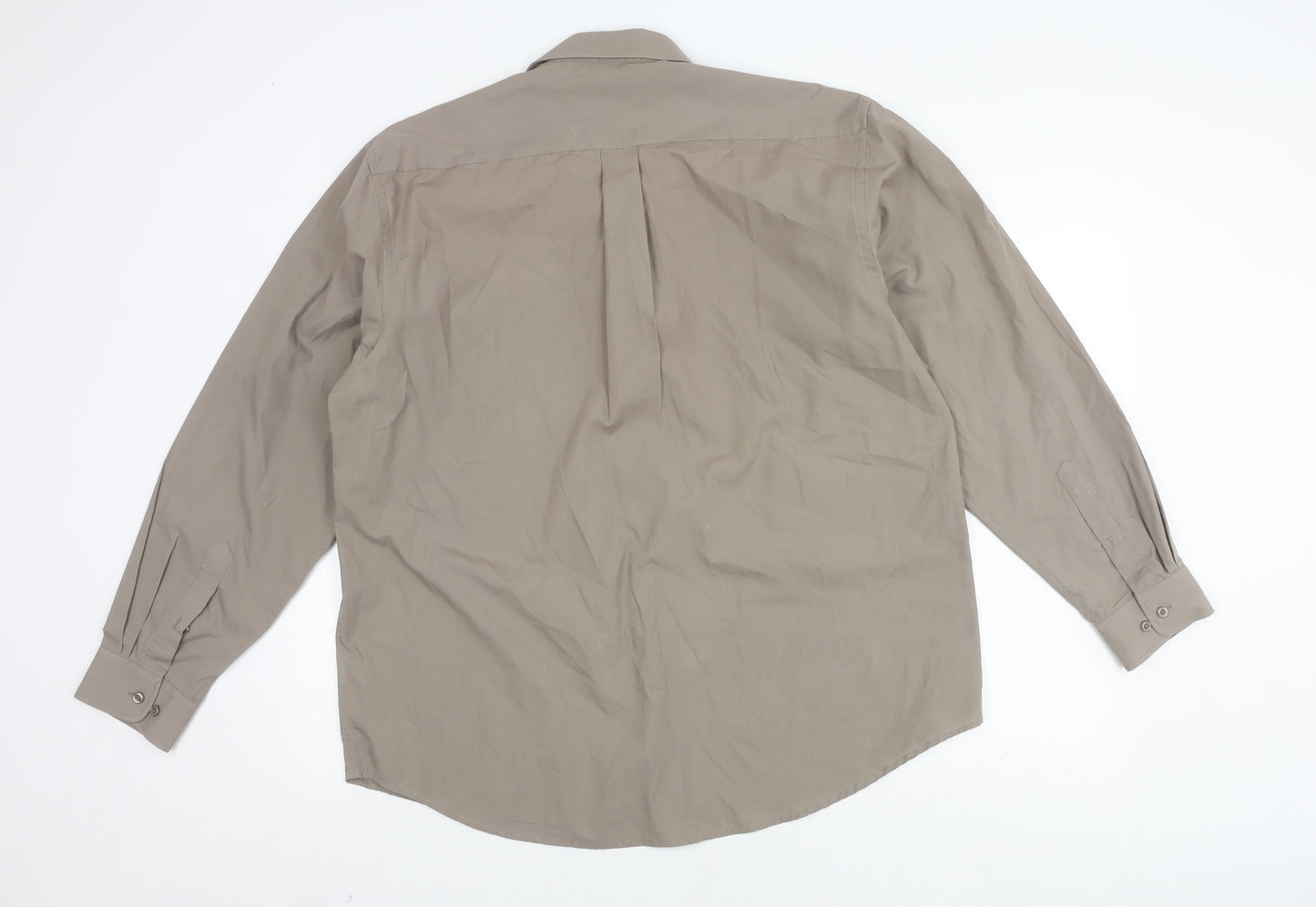 John Curtis Men's Beige Long Sleeve Button-Up Shirt