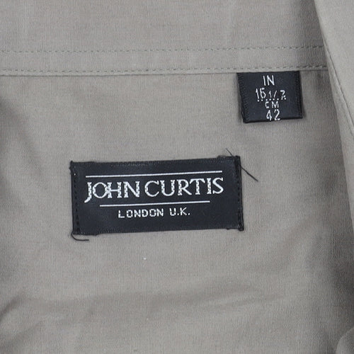 John Curtis Men's Beige Long Sleeve Button-Up Shirt