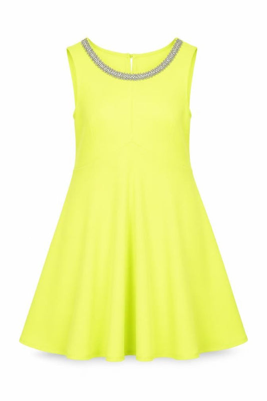 Front view of Dorothy Perkins Women’s Green Sleeveless Dress, size UK 14
