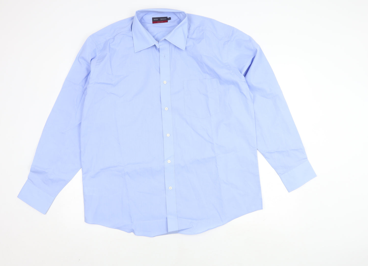 Marks and Spencer Men's Blue Long Sleeve Shirt 42