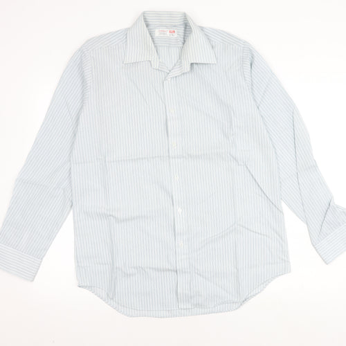 St Michael Grey Men's 15.5 Button-Up Shirt - Classic Stripes