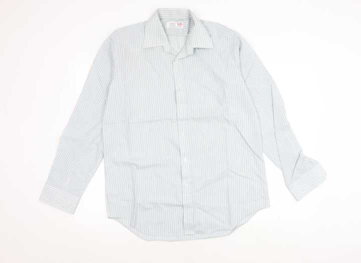 St Michael Grey Men's 15.5 Button-Up Shirt - Classic Stripes