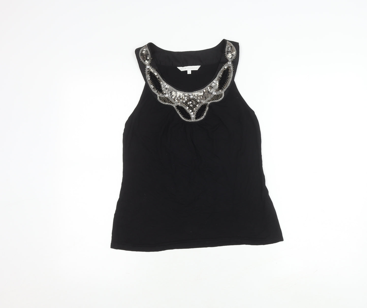 Rocha John Rocha Women's Black Sequin Blouse - Size 12