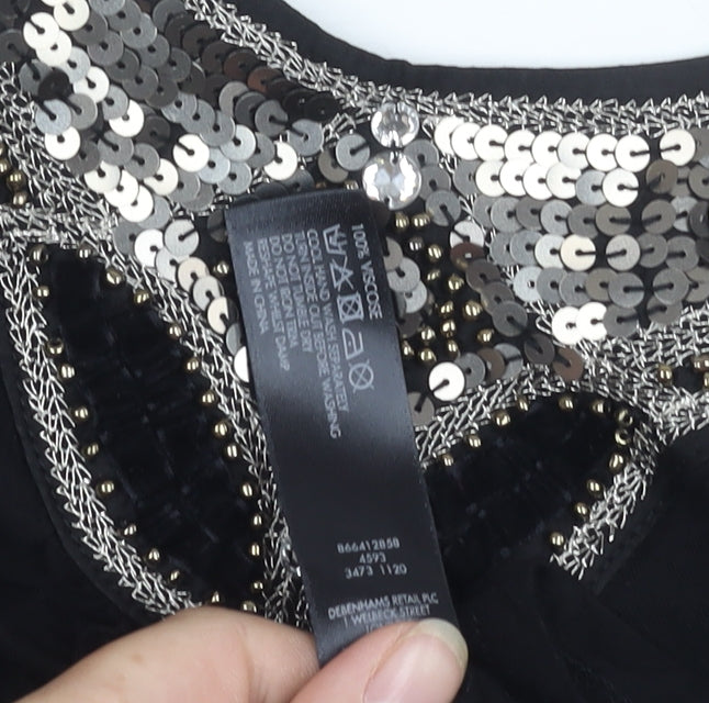 Rocha John Rocha Women's Black Sequin Blouse - Size 12