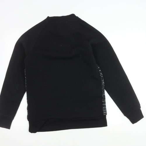 Brave Soul Men's Black Stripe Pullover Jumper Small