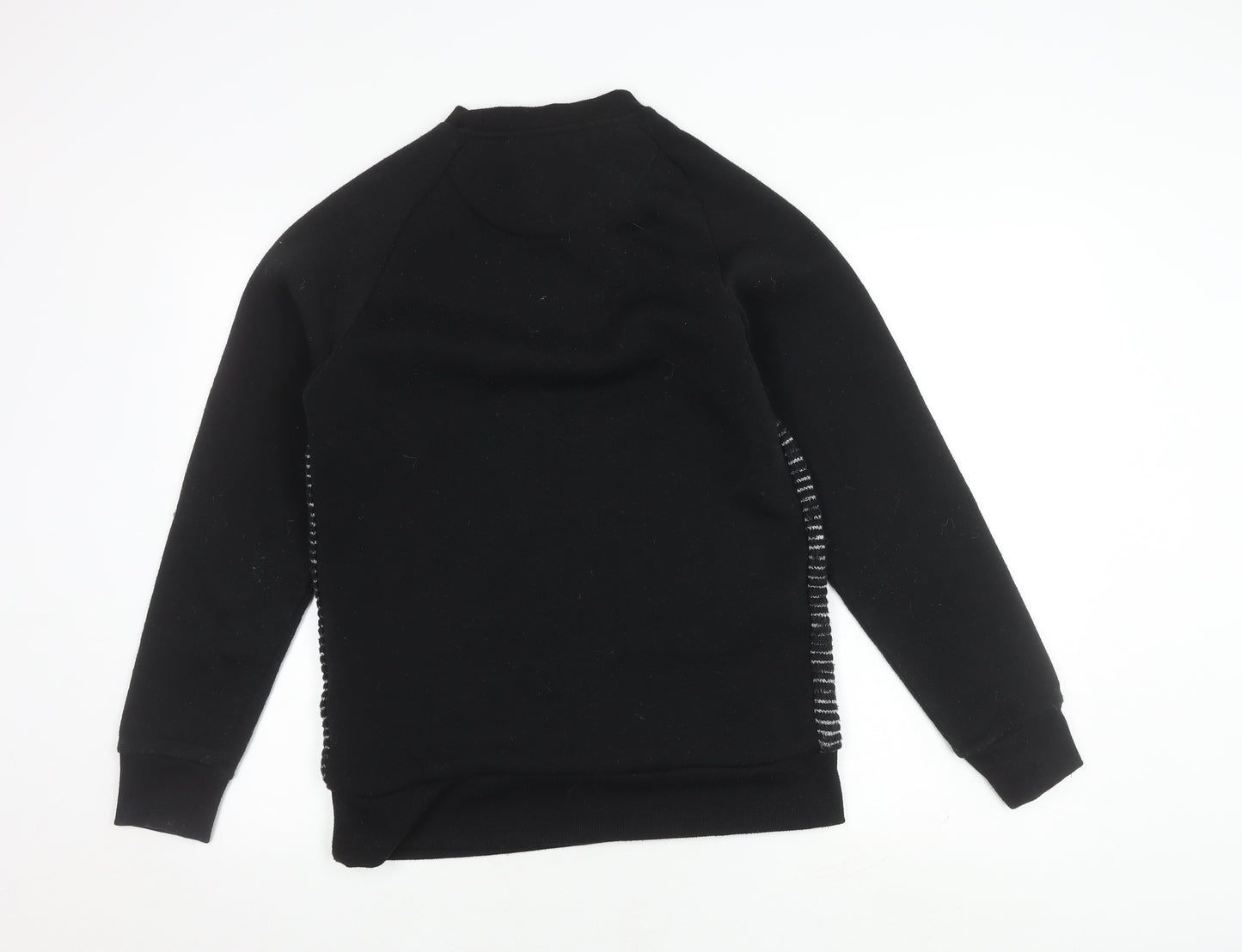 Brave Soul Men's Black Stripe Pullover Jumper Small