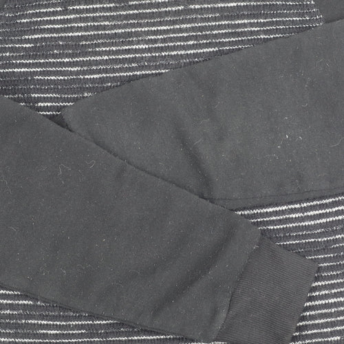 Brave Soul Men's Black Stripe Pullover Jumper Small