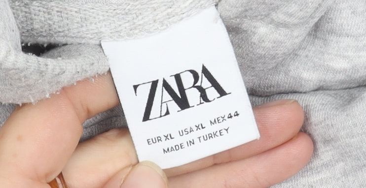 Zara Men's Grey XL Pullover Hoodie