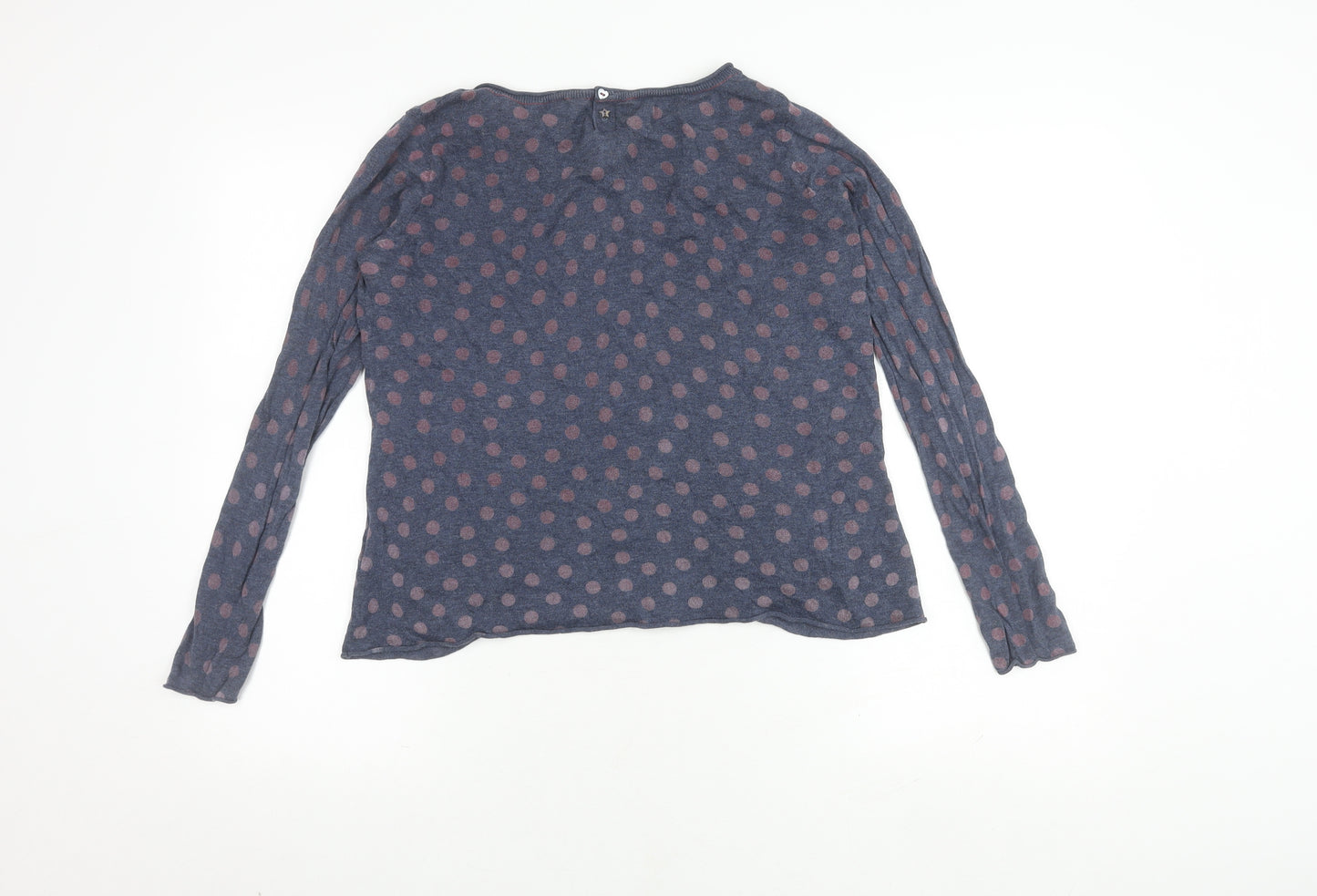 White Stuff Women's Blue Polka Dot Long Sleeve Top Size 10