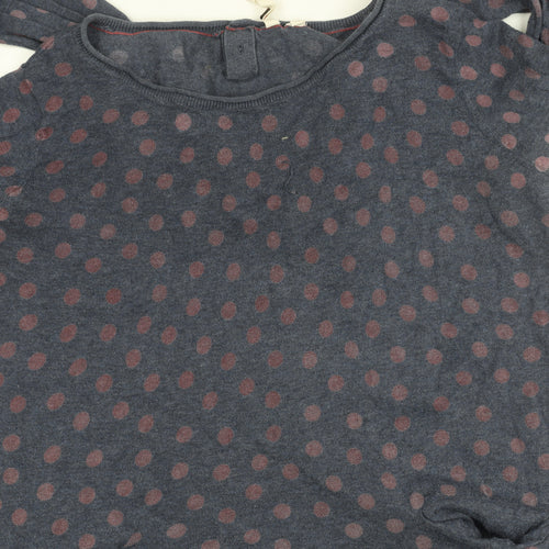 White Stuff Women's Blue Polka Dot Long Sleeve Top Size 10