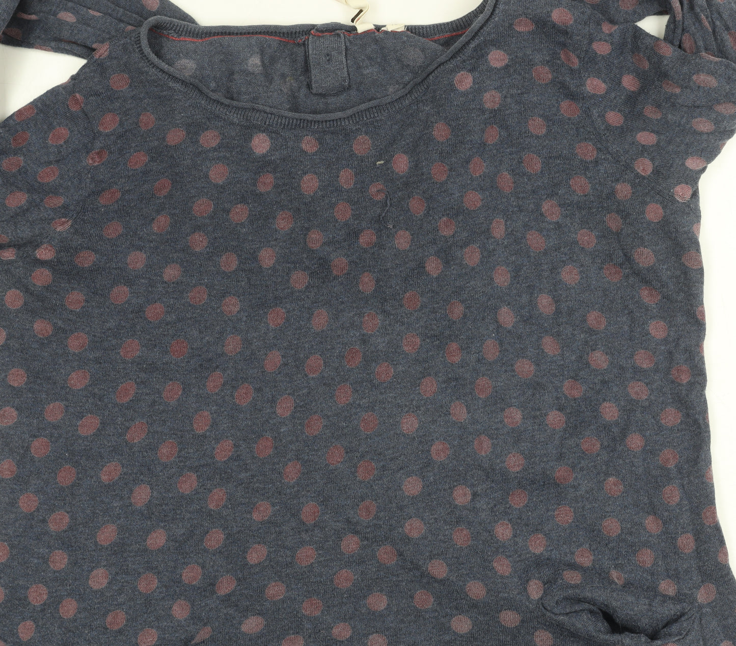 White Stuff Women's Blue Polka Dot Long Sleeve Top Size 10