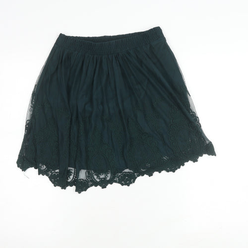 Forever 21 Women’s Green A-Line Short Lace Skirt