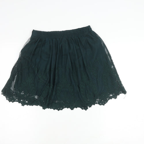 Forever 21 Women’s Green A-Line Short Lace Skirt