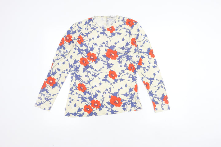 St Michael Women's Multicoloured Floral Top - Size 12