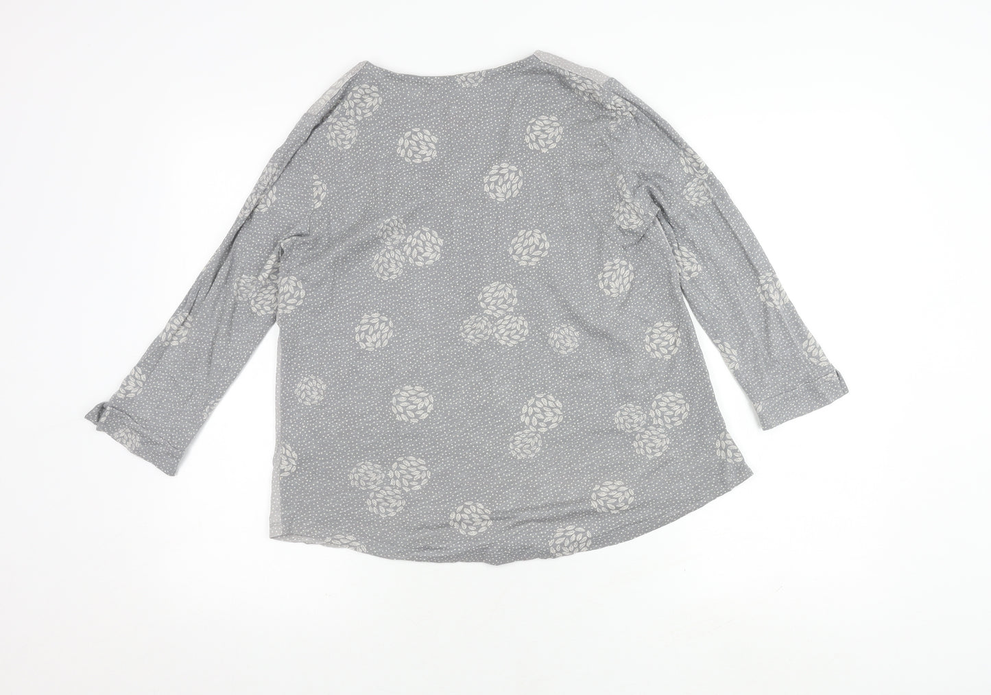 White Stuff Women's Grey V-Neck Floral Top Size 10