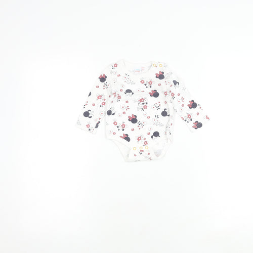 Disney Minnie Mouse Floral White Babygrow, 6-9 Months