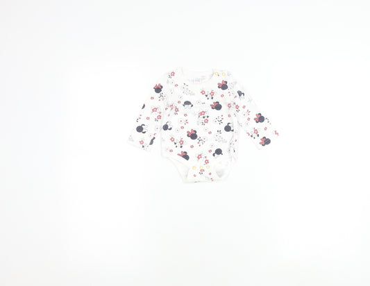 Disney Minnie Mouse Floral White Babygrow, 6-9 Months