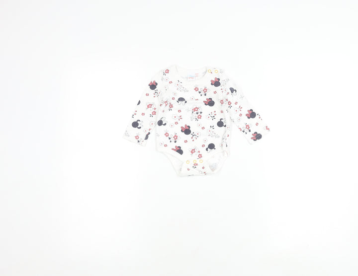 Disney Minnie Mouse Floral White Babygrow, 6-9 Months