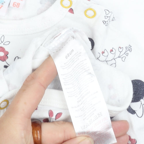Disney Minnie Mouse Floral White Babygrow, 6-9 Months