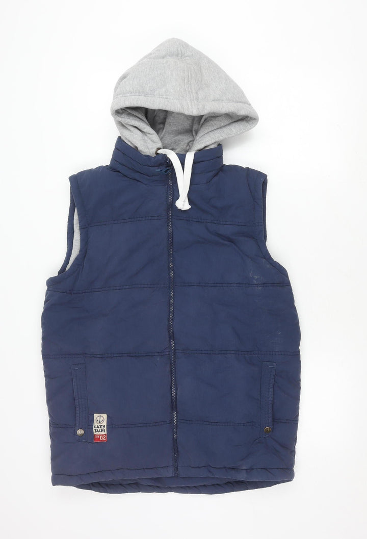 Lazy Jacks Men's Blue Hooded Puffer Jacket M