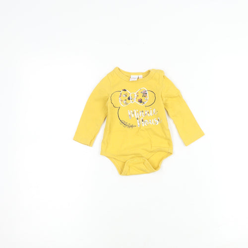 Disney Unisex Yellow Babygrow 6-9M Minnie Mouse Cartoon