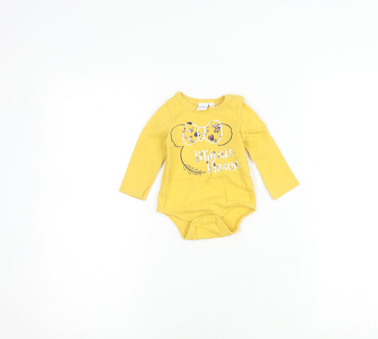 Disney Unisex Yellow Babygrow 6-9M Minnie Mouse Cartoon