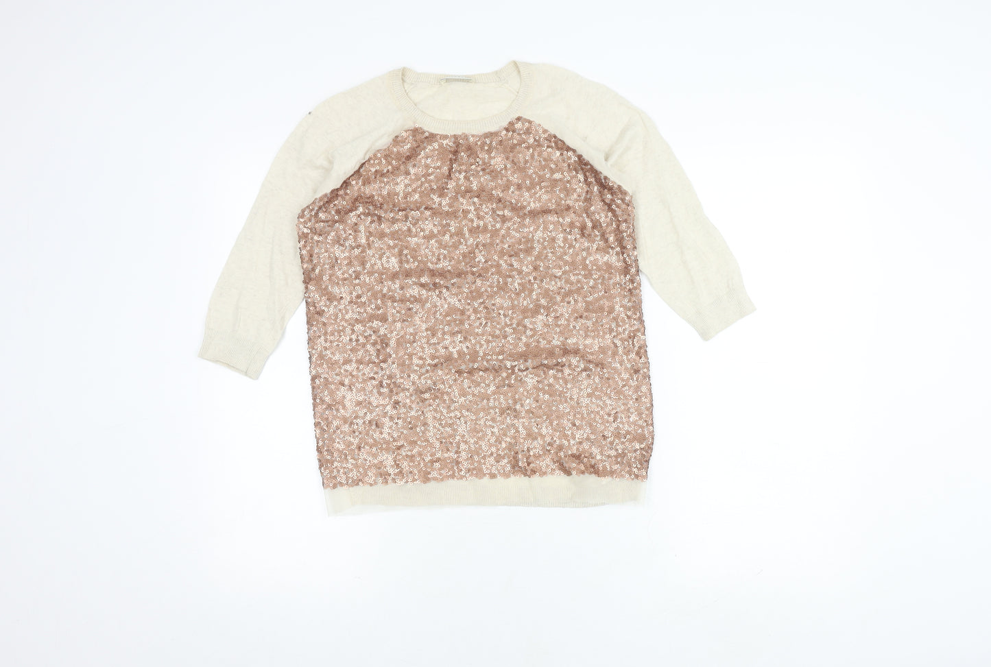 Whistles Women's Ivory Sequin Pullover Jumper Size 6