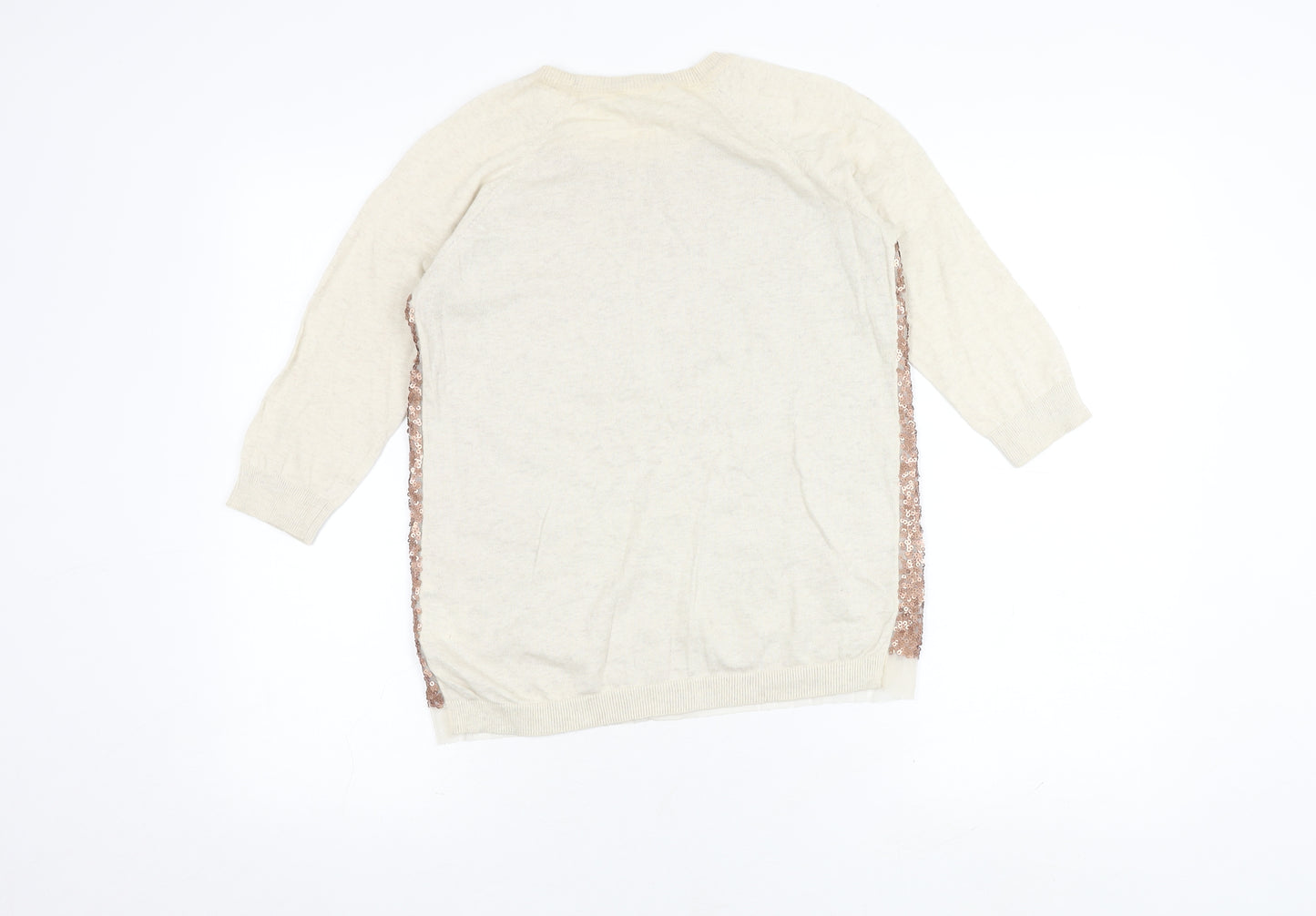 Whistles Women's Ivory Sequin Pullover Jumper Size 6