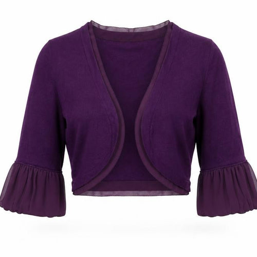 Coast Women's Purple Shrug XS Balloon Sleeve