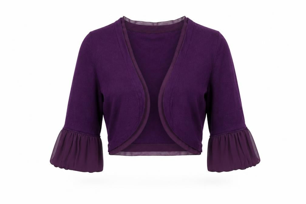 Coast Women's Purple Shrug XS Balloon Sleeve