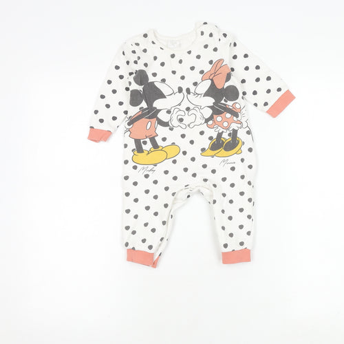 Disney Unisex Baby Polka Dot Mickey Minnie Babygrow 3-6 Months