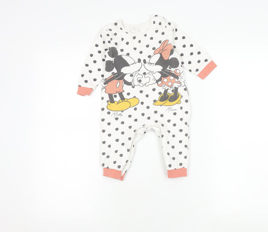 Disney Unisex Baby Polka Dot Mickey Minnie Babygrow 3-6 Months