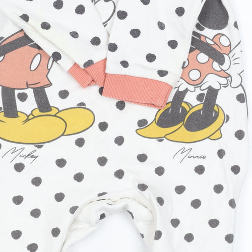 Disney Unisex Baby Polka Dot Mickey Minnie Babygrow 3-6 Months