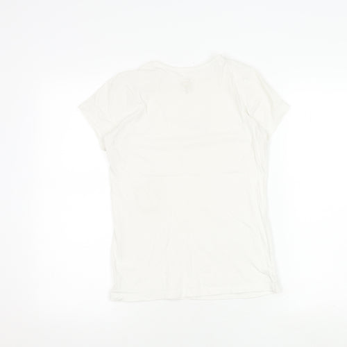 Nike Teens White Basic T-Shirt, L, Casual Summer Style