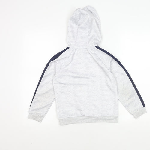 Jeff Banks Boys Grey Hoodie, Size 7-8 Years, Zip, Logo Accent