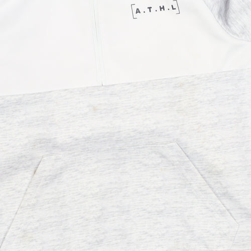 Jeff Banks Boys Grey Hoodie, Size 7-8 Years, Zip, Logo Accent