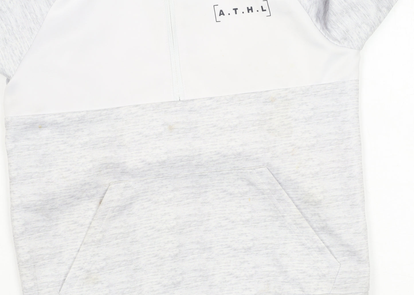 Jeff Banks Boys Grey Hoodie, Size 7-8 Years, Zip, Logo Accent