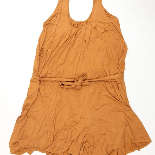 Mode at Home Women's Brown Sleeveless Playsuit Size 6