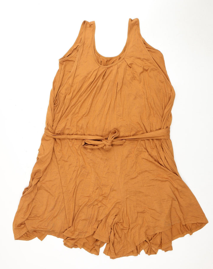 Mode at Home Women's Brown Sleeveless Playsuit Size 6