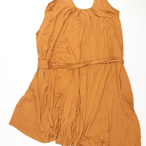 Mode at Home Women's Brown Sleeveless Playsuit Size 6