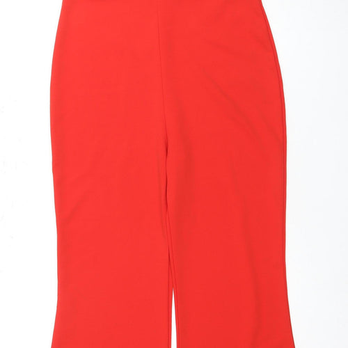Quiz Women's Red Playsuit Size 14 Asymmetric Flared Leg Party