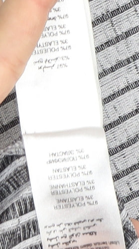 New Look Women's Grey Striped Bodycon Dress Size 8