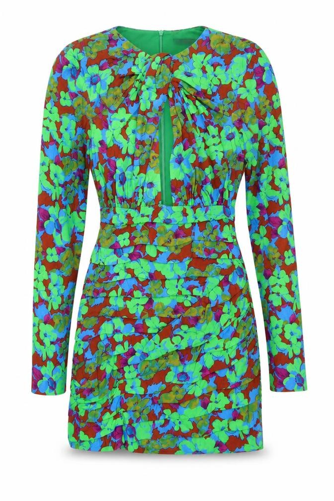 Front view of Zara Women's Multicoloured Floral Bodycon Dress, size 6
