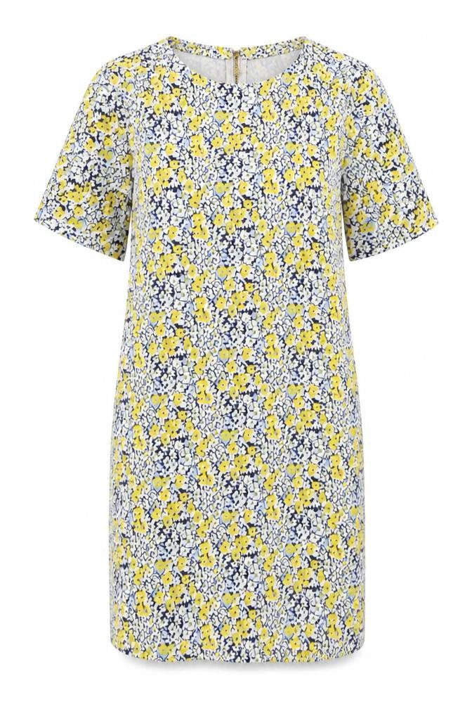 Front view of Warehouse Women's Floral Shift Dress, size 10, - Multicoloured
