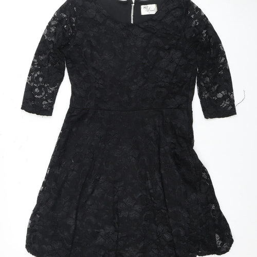 The Record Women's Black Fit & Flare Party Dress Size 14