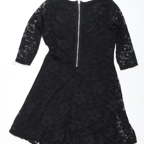 The Record Women's Black Fit & Flare Party Dress Size 14