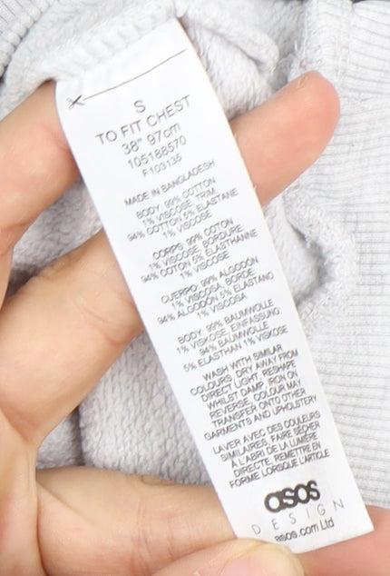 ASOS Men's Grey Nautical Hoodie, Size S, Pullover